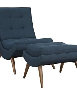 Modway Ramp Upholstered Fabric Lounge Chair Set Azure