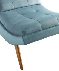 Modway Ramp Upholstered Performance Velvet Lounge Chair And Ottoman Set Light Blue