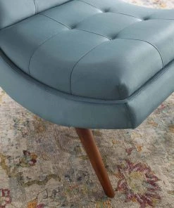 Modway Ramp Upholstered Performance Velvet Lounge Chair And Ottoman Set Light Blue