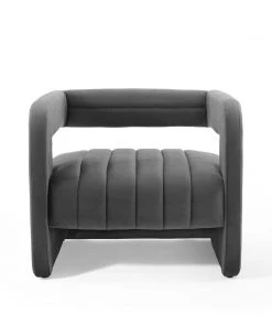 Modway Armchairs Range Tufted Performance Velvet Accent Armchair Charcoal