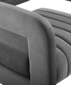 Modway Armchairs Range Tufted Performance Velvet Accent Armchair Charcoal