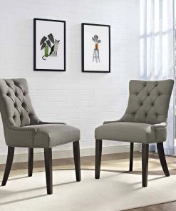 Modway Regent Dining Side Chair Fabric Set Of 2 Granite Dining Chairs