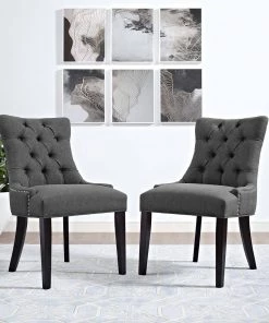 Modway Regent Dining Side Chair Fabric Set Of 2 Gray