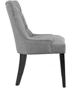 Modway Dining Chairs Regent Dining Side Chair Fabric Set Of 2 Light Gray