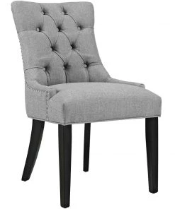 Modway Dining Chairs Regent Dining Side Chair Fabric Set Of 2 Light Gray