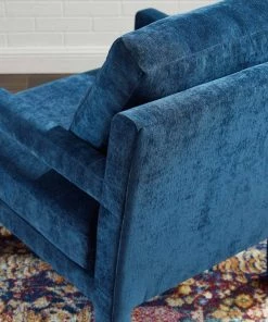 Modway Rehearse Crushed Performance Velvet Armchair Navy Armchairs