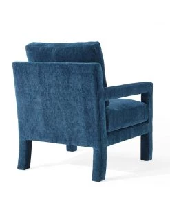 Modway Rehearse Crushed Performance Velvet Armchair Navy Armchairs