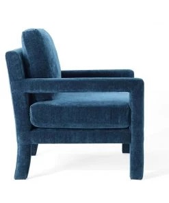 Modway Rehearse Crushed Performance Velvet Armchair Navy Armchairs