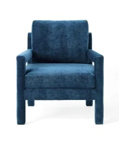 Modway Rehearse Crushed Performance Velvet Armchair Navy Armchairs