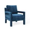 Modway Rehearse Crushed Performance Velvet Armchair Navy Armchairs
