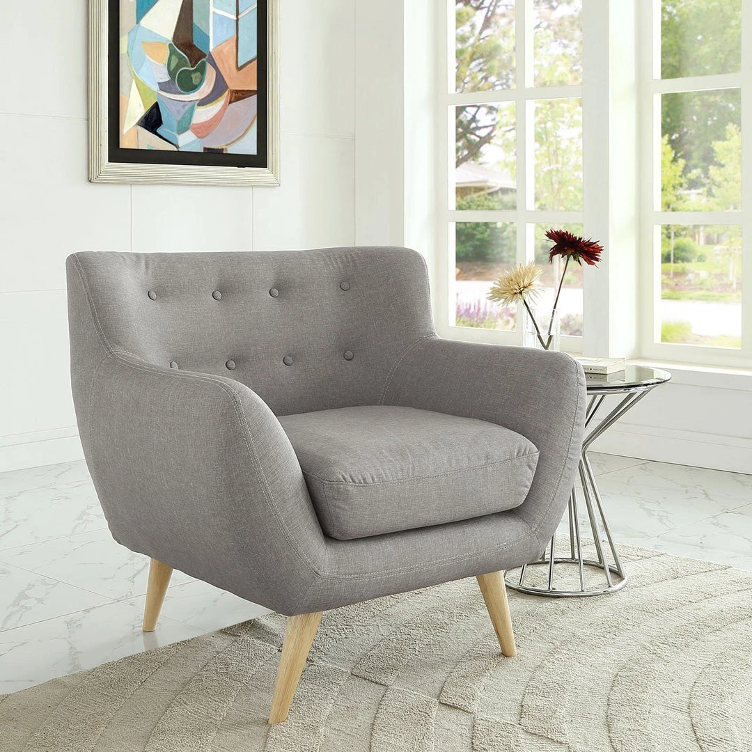 Modway Armchairs Remark Upholstered Fabric Armchair Light Gray 5 Modway Armchairs Remark Upholstered Fabric Armchair Light Gray