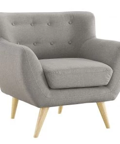 Modway Armchairs Remark Upholstered Fabric Armchair Light Gray