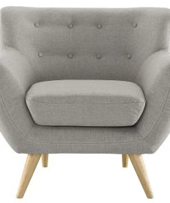 Modway Armchairs Remark Upholstered Fabric Armchair Light Gray