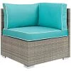 Modway Outdoor Sectional Repose Outdoor Patio Corner Light Gray Turquoise