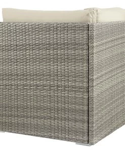 Modway Repose Sunbrella® Fabric Outdoor Patio Corner Light Gray Beige