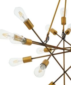 Modway Request Antique Brass 18 Light Mid-Century Pendant Chandelier