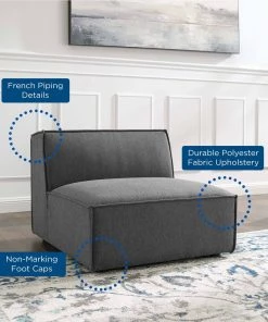 Modway Armless Sofa Chairs Restore Sectional Sofa Armless Chair Charcoal