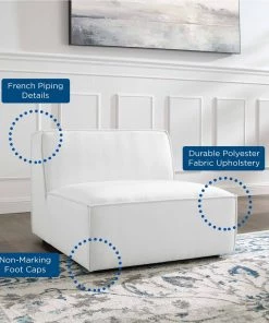 Modway Armless Sofa Chairs Restore Sectional Sofa Armless Chair White
