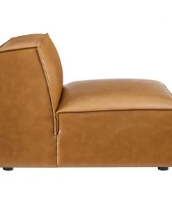 Modway Restore Vegan Leather Sectional Sofa Armless Chair Tan