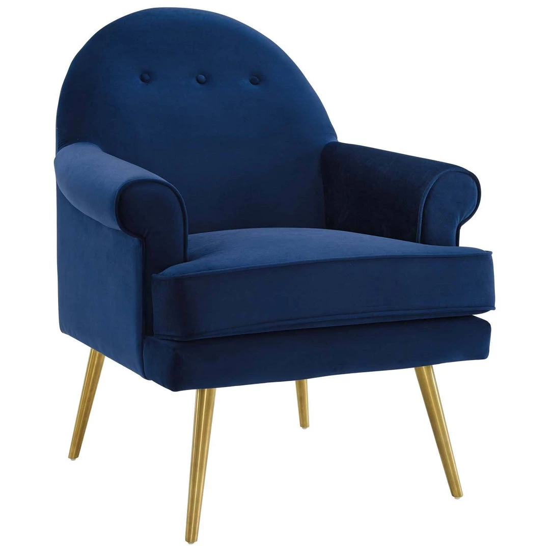 Modway Revive Armchair Performance Velvet Set Of 2 Navy Armchairs 2 Modway Revive Armchair Performance Velvet Set Of 2 Navy Armchairs