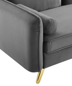 Modway Revive Performance Velvet Sofa Gray