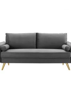 Modway Revive Performance Velvet Sofa Gray