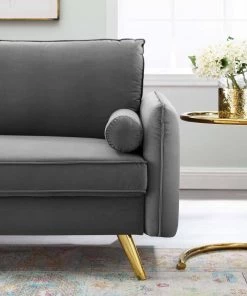 Modway Revive Performance Velvet Sofa Gray