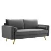 Modway Revive Performance Velvet Sofa Gray