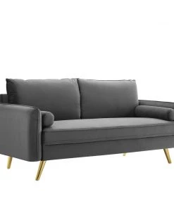 Modway Revive Performance Velvet Sofa Gray