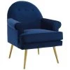 Modway Revive Tufted Button Accent Performance Velvet Armchair Navy Armchairs