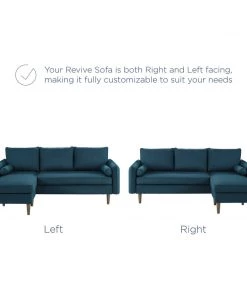 Modway Revive Upholstered Right Or Left Sectional Sofa Azure