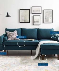 Modway Revive Upholstered Right Or Left Sectional Sofa Azure
