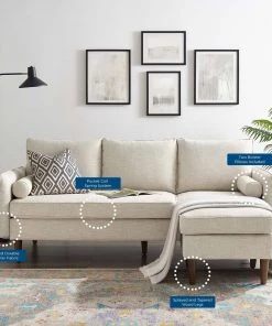 Modway Revive Upholstered Right Or Left Sectional Sofa Beige Sectionals