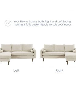 Modway Revive Upholstered Right Or Left Sectional Sofa Beige Sectionals