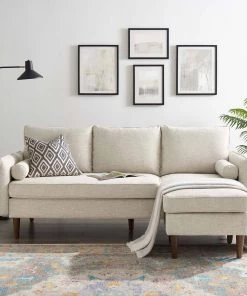 Modway Revive Upholstered Right Or Left Sectional Sofa Beige Sectionals