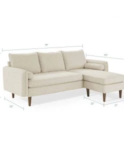 Modway Revive Upholstered Right Or Left Sectional Sofa Beige Sectionals