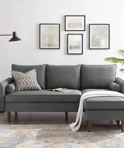 Modway Revive Upholstered Right Or Left Sectional Sofa Gray