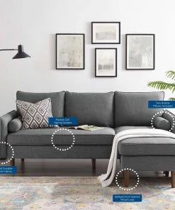 Modway Revive Upholstered Right Or Left Sectional Sofa Gray