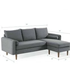 Modway Revive Upholstered Right Or Left Sectional Sofa Gray