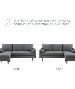 Modway Revive Upholstered Right Or Left Sectional Sofa Gray