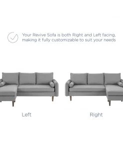 Modway Revive Upholstered Right Or Left Sectional Sofa Light Gray Sectionals