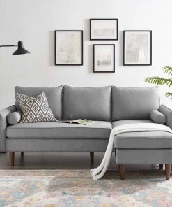 Modway Revive Upholstered Right Or Left Sectional Sofa Light Gray Sectionals