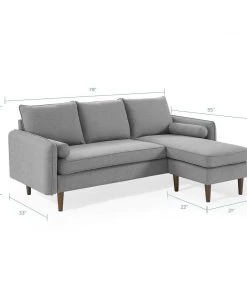 Modway Revive Upholstered Right Or Left Sectional Sofa Light Gray Sectionals