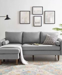 Modway Revive Upholstered Right Or Left Sectional Sofa Light Gray Sectionals