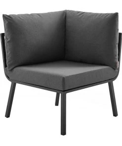 Modway Outdoor Sectional Riverside Outdoor Patio Aluminum Corner Chair Gray Charcoal