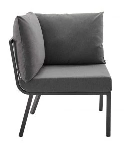 Modway Outdoor Sectional Riverside Outdoor Patio Aluminum Corner Chair Gray Charcoal
