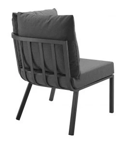 Modway Outdoor Sectional Riverside Outdoor Patio Aluminum Corner Chair Gray Charcoal