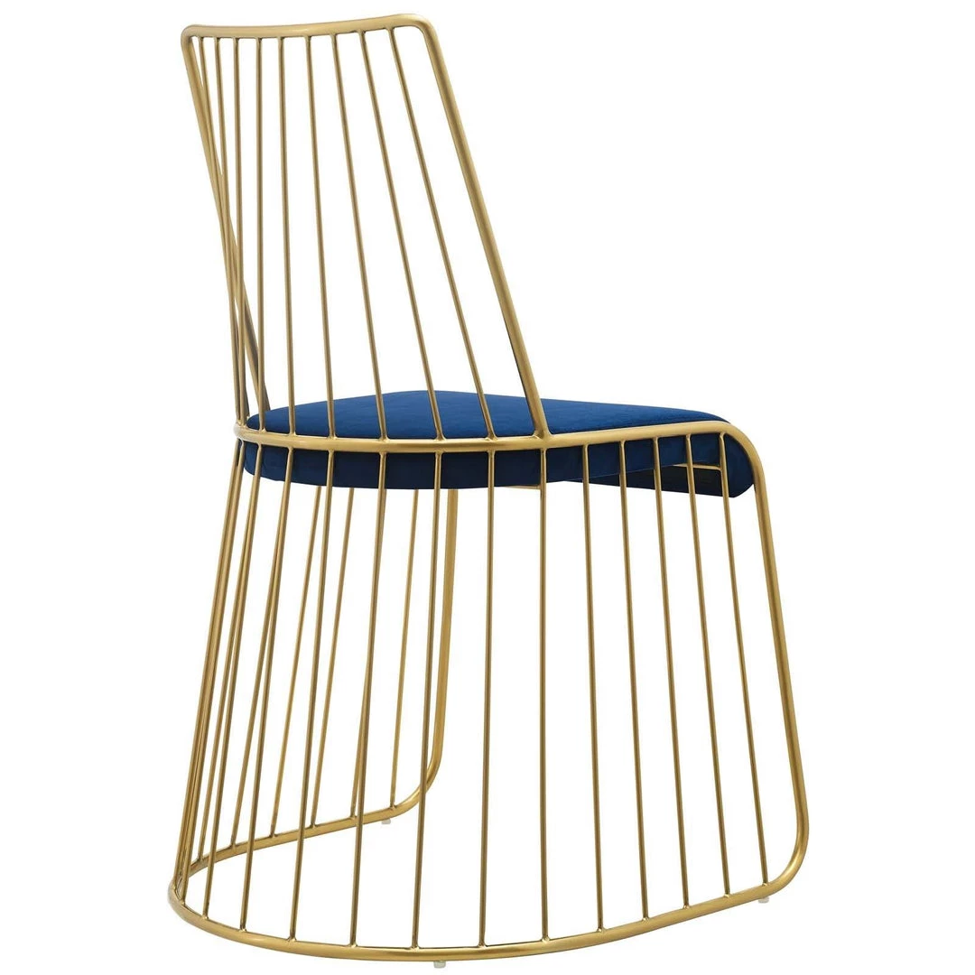 Modway Rivulet Gold Stainless Steel Performance Velvet Dining Chair Set Of 2 Gold Navy 3 Modway Rivulet Gold Stainless Steel Performance Velvet Dining Chair Set Of 2 Gold Navy