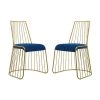 Modway Rivulet Gold Stainless Steel Performance Velvet Dining Chair Set Of 2 Gold Navy