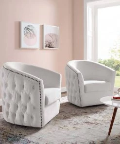 Modway Rogue Armchair Performance Velvet Set Of 2 White 10 Modway Rogue Armchair Performance Velvet Set Of 2 White